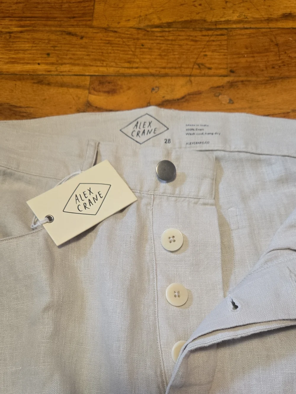NEW NWT Men's Alex Crane Feel Breezy Beige Size 28 X 28 Linen Pants